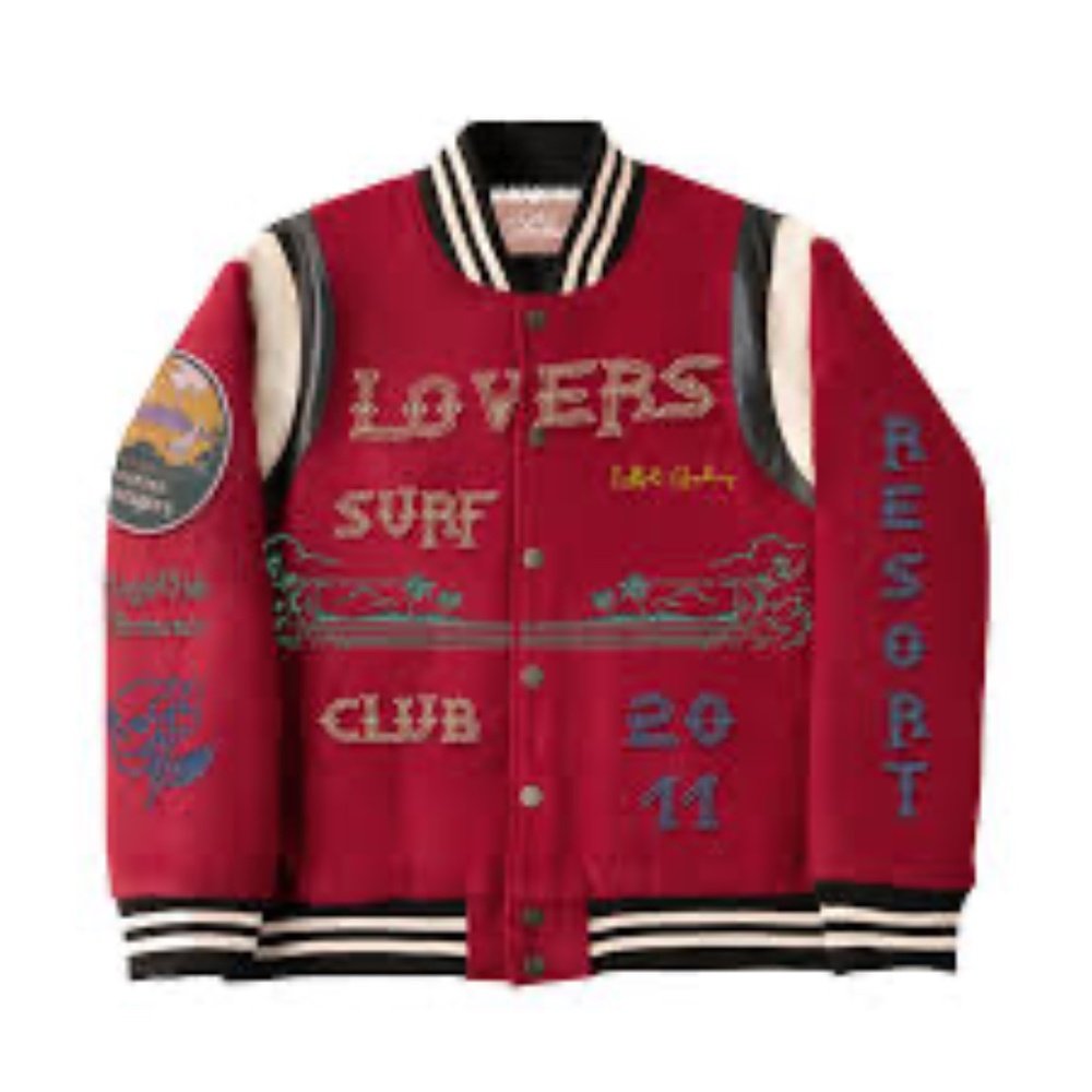 Lifted Anchors Lovers Surf Club Varsity Letterman Jacket Medium